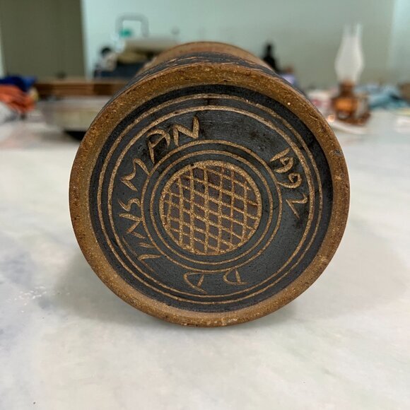 1992 Artisan Vase Deborah DD Tinsman Tribal Ceramic Sgraffito Pottery Art VTG - Picture 10 of 14